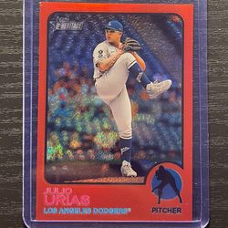 2022 Topps Heritage Red Hologram Julio Urías Baseball Card #337 305 Of 573