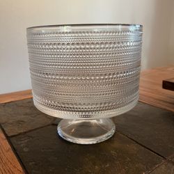 Glass Trifle Bowl with Pedestal, Footed Dessert Stand, Vintage Centerpiece Bowl