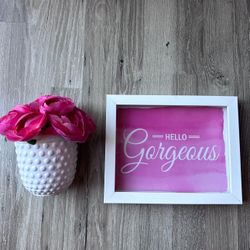 2-pc Set! Pink Flowers & Frame! 