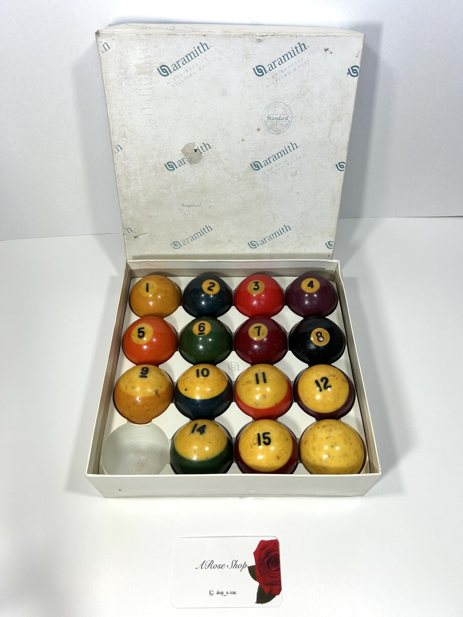 Vintage Aramith Belgium Standard Billiard Pool Balls In Original Box