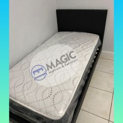 Twin Size  Bed Frame And Mattress /// Cama Twin 