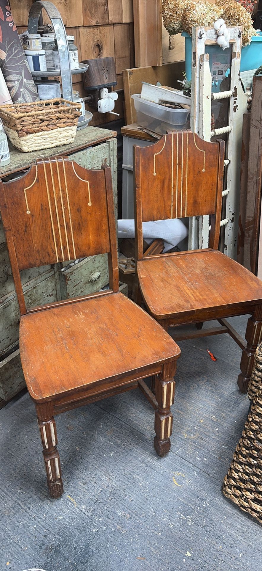 Set Of 1930s Art Deco Wood Dining Chairs