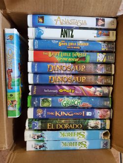 Animated Kids VHS Bundle – Shrek, Anastasia, Swan Princess & More (13 Tapes)