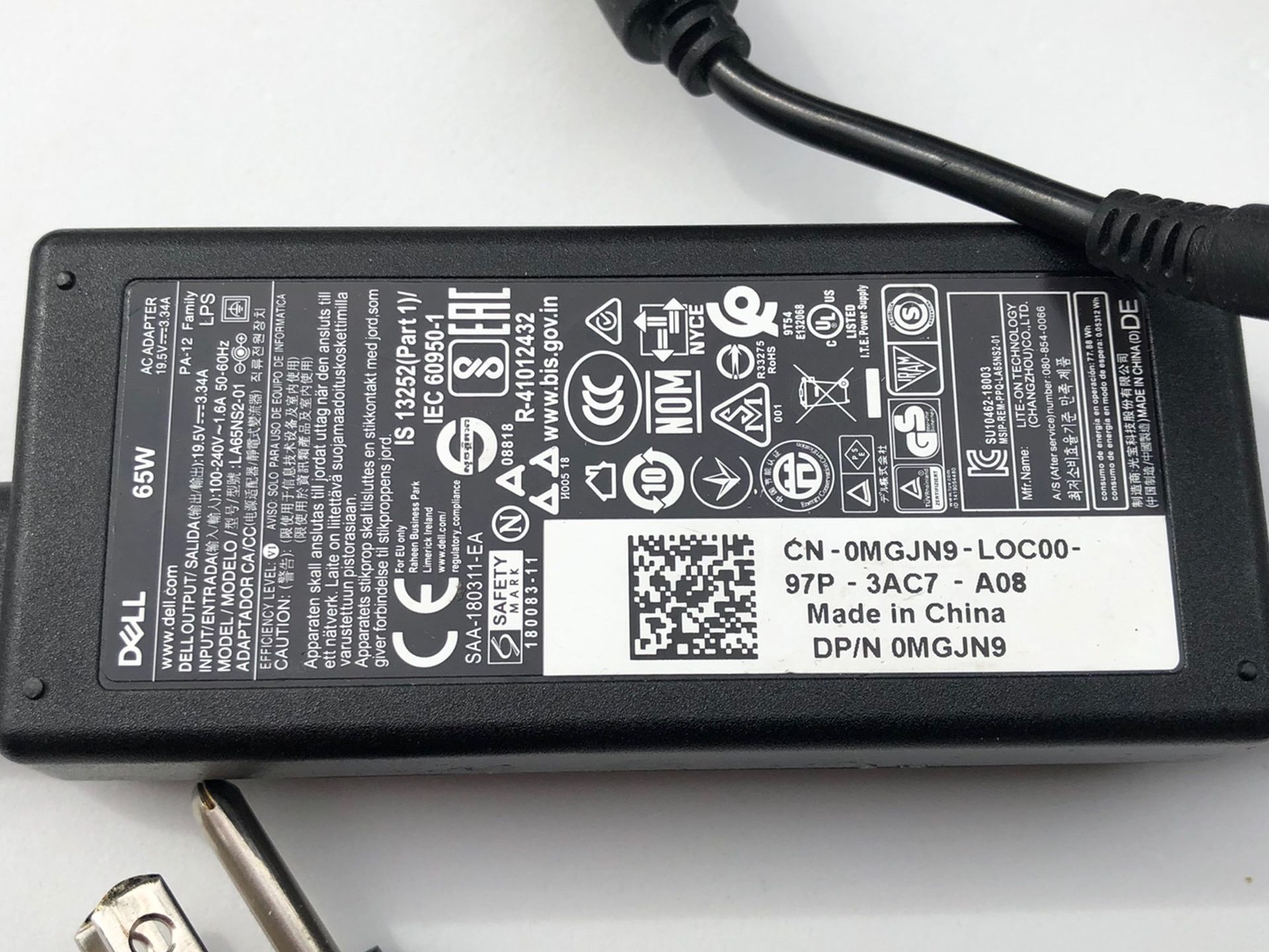 Genuine Dell AC Adapter, 65W