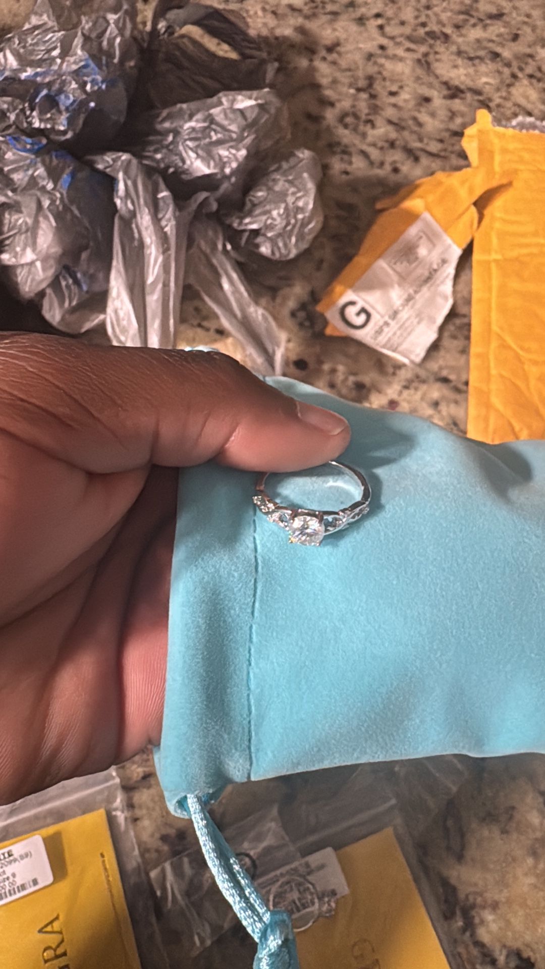 White Gold Plated Moissanite