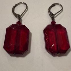 Vintage Costume Ruby Earrings