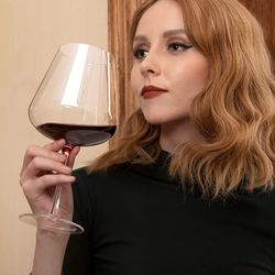 Set of 4 Red Wine Glasses, 28 oz Large Wine Glasses, Hand Blown Crystal Clearer, Lighter for Tasting, Unique Gifts for Anniversary, Birthday, Wedding,