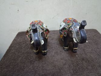 MINT "Twin Elephant Jewels" Rare Indian Hanging String Decor — No Flaws
