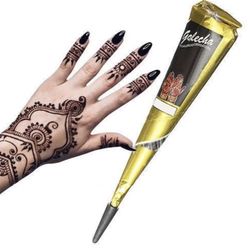 100% Vegan Black Mehndi Henna Paste Cone Temporary Tattoo Ink