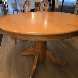 All Wood Dining Table With Two Chairs