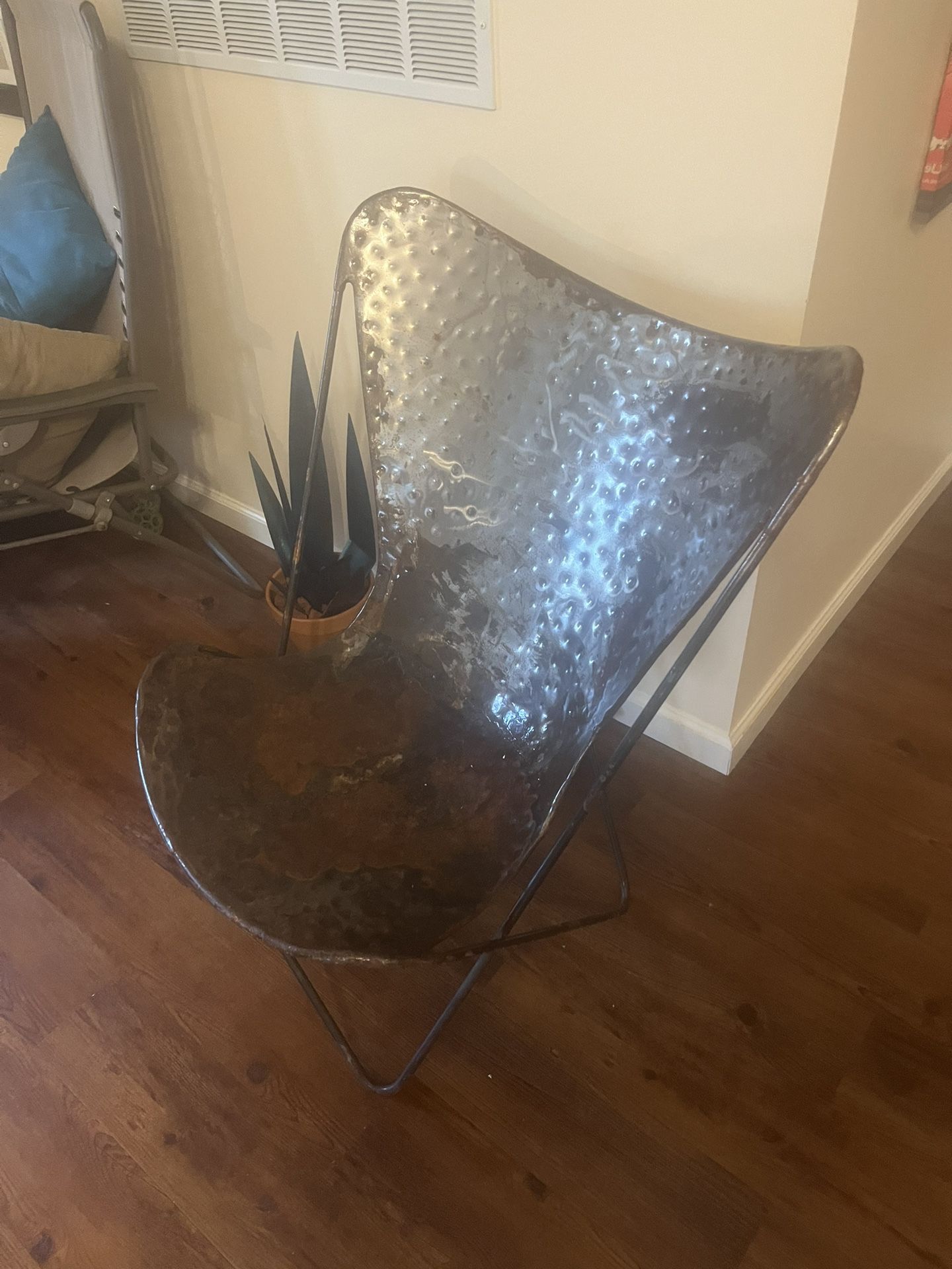 Hammered Metal Butterfly Chair