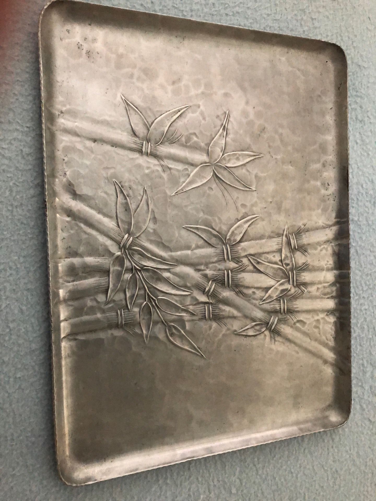 Vintage Hammered Aluminum Serving Tray