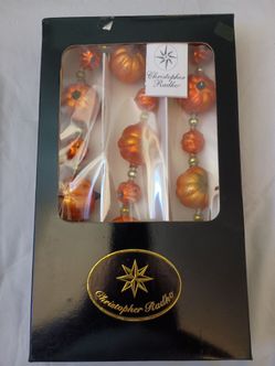Christopher Radko Glass Pumpkin Garland