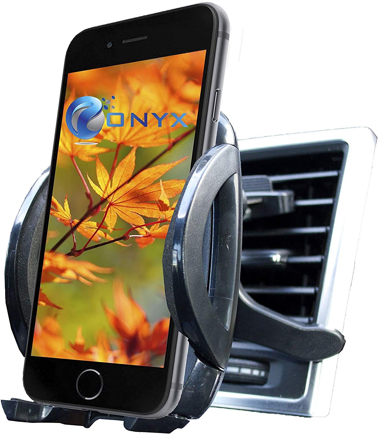 Air Vent Car Mount Adjustable Holder Cradle for Smartphone unto 4.0" Wide - Onyx