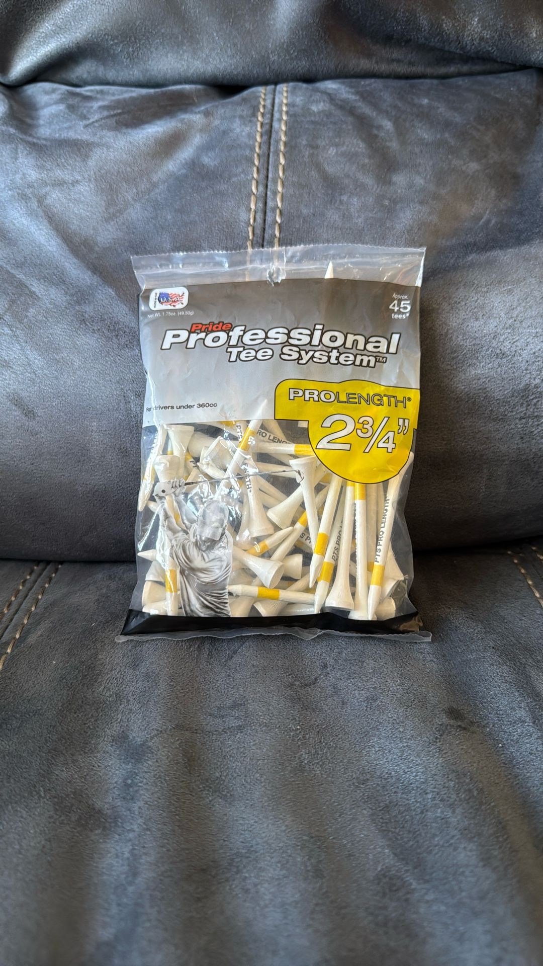 New Pride Professional Golf Tee System Pro Length 2 3/4” Approximately 45 Tees