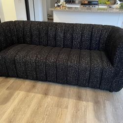 New Vertical Tufted Couch / Love Seat.  Boucile Fabric.  Black, White, Or Grey.  Free Delivery!