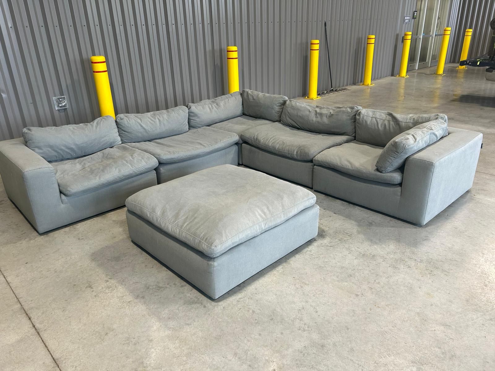( Free Delivery ) Modular Cloud Light Gray Sectional Couch