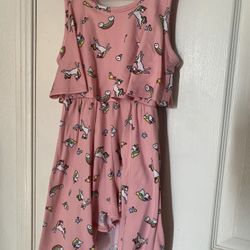 Pink Unicorn Romper Dress Size 4T