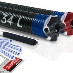 Garage Door Torsion Springs Set with Non-Slip Winding Bars