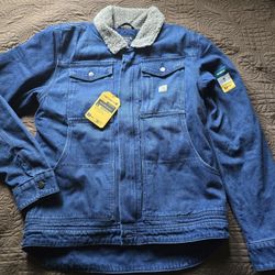 Carhartt 0J5478-M Denim Sherpa Lined Jacket Size Medium Tall