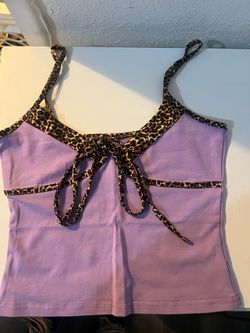 Purple & Leopard Print Cami Top