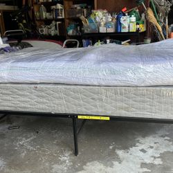 TWIN BED FRAME, BOX SPRING and MATTRESS