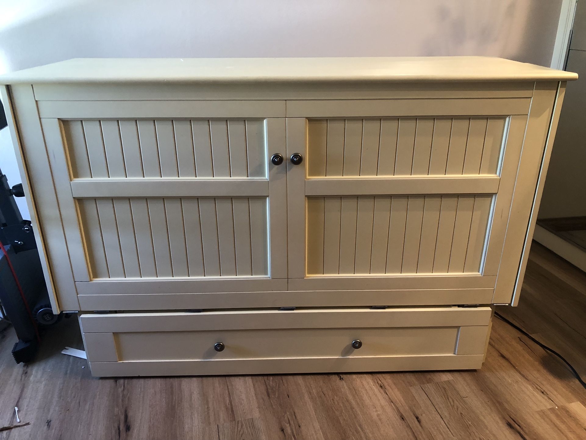 Queen Murphy Bed - Buttercream (Lightly Used)