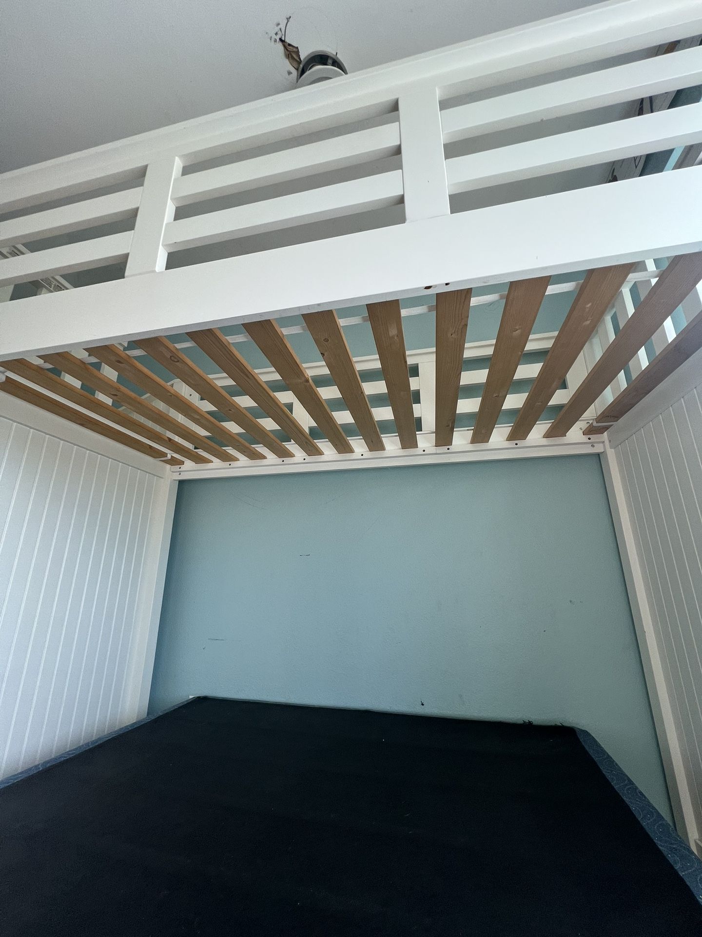 Pottery Barn White Loft Bunk Bed with Stairs