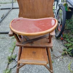 Antique Kid Dining High Chair