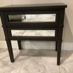 Mirrored front side table