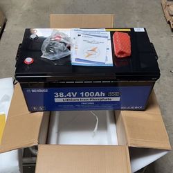 DC HOUSE  36V 100Ah Lithium Golf Cart Battery , 150A BMS Lifepo4 Battery , Bluetooth & LCD Monitor, Peak Current 500A,for Trolling Motors,Marine