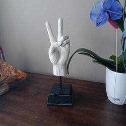 Peace Hand Sculpture Statue Home Decor 