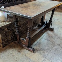 Antique Spanish Table Wrought Iron & Wood