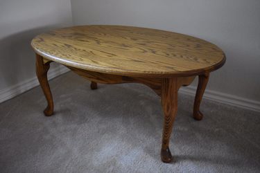 Solid Oak Oval Coffee Table