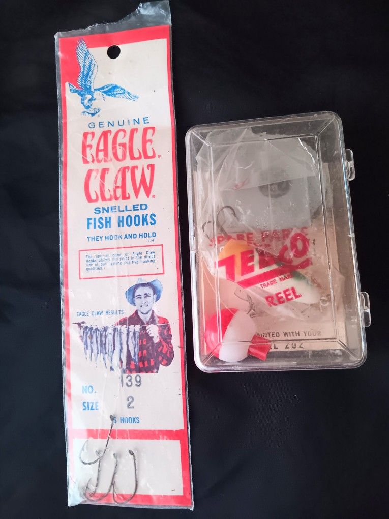 Vintage Fishing Hooks And Zebco Reel