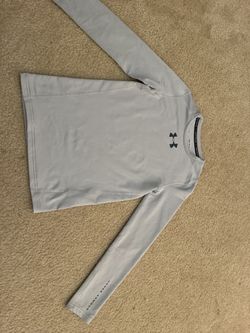 Under Armour Long Sleeve Baseball Compression Shirt- Gray/Medium