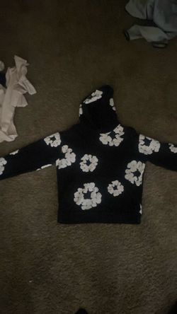 Black and white denim tear small