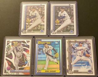 2025 Topps/Topps Chrome/Cosmic Chrome Roki Sasaki Rookie Cards (Lot of 5)