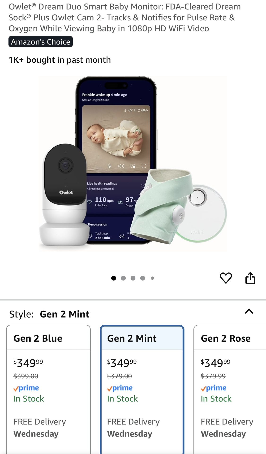 Owlet Dream Duo Smart Baby Monitor
