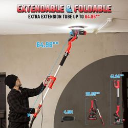 Drywall Sander, Electric Drywall Sander with Vacuum Dust Collection 7.33-Amp 880W