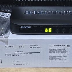 Shure BLX4 reciver w/ new BLX1 H10 Wireless Bodypack Transmitter microphone