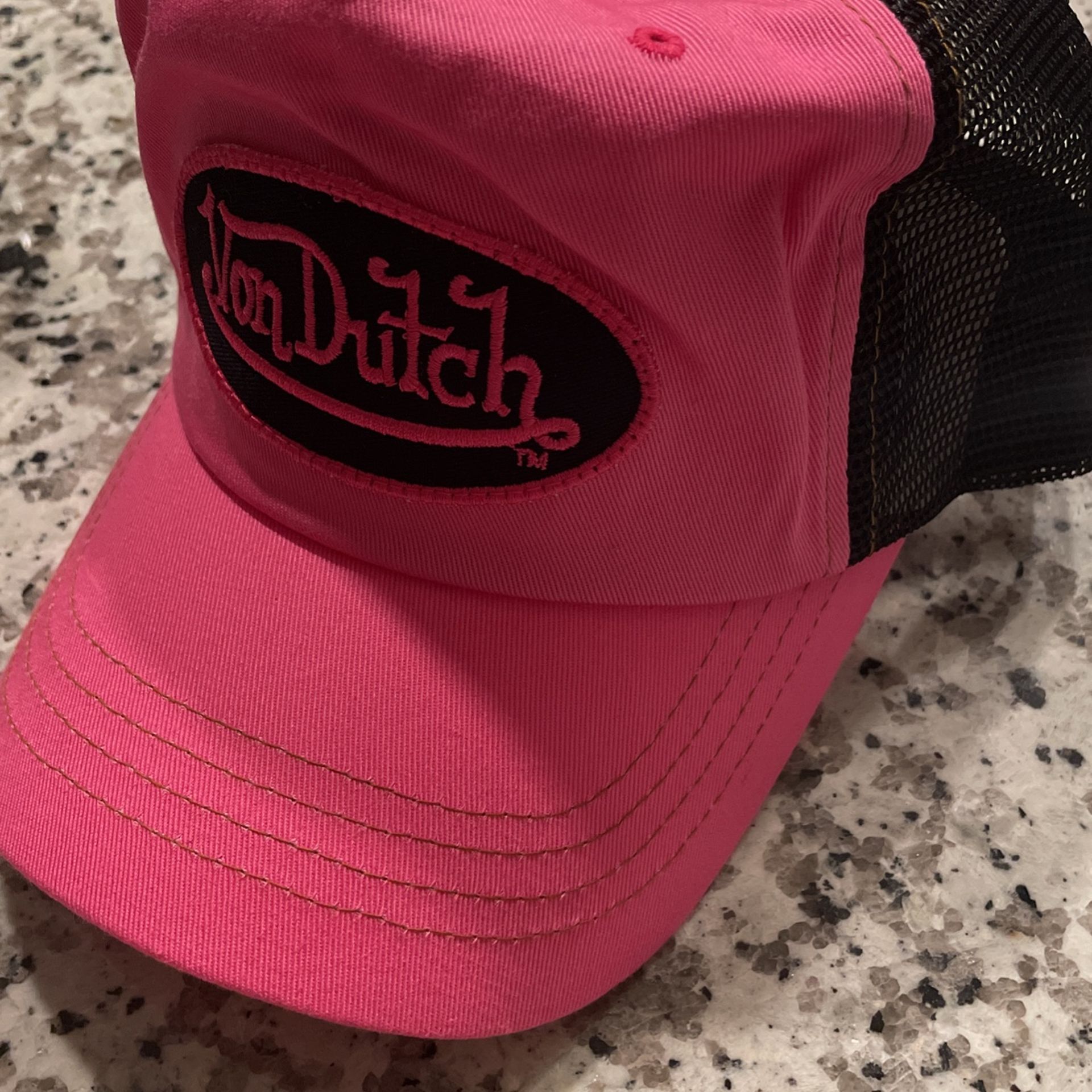 Brand New Von Dutch Pink And Black Snapback Trucker Hat