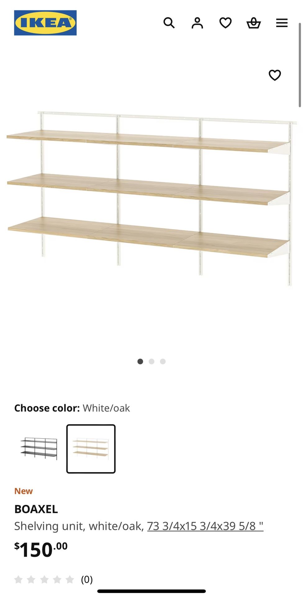 BOAXEL Shelving unit, white/oak
