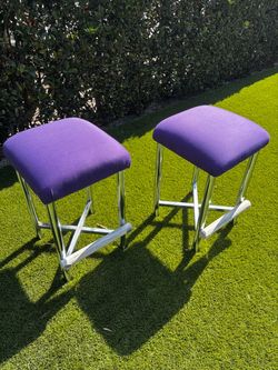 Purple chrome modern bar stools