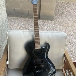 Electric Guitar Project Black Solid Body Set Neck Les Paul 