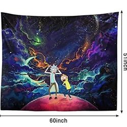 Morty trippy Tapestry Anime Large Tapestry Banner Bedroom Decor Party Decorations Stuff For Room Birthday Gifts 60X51 inch

