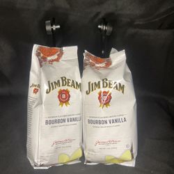 2 Jim Beam Bourbon Vanilla Flavored Ground Coffee 4 Ounce Each