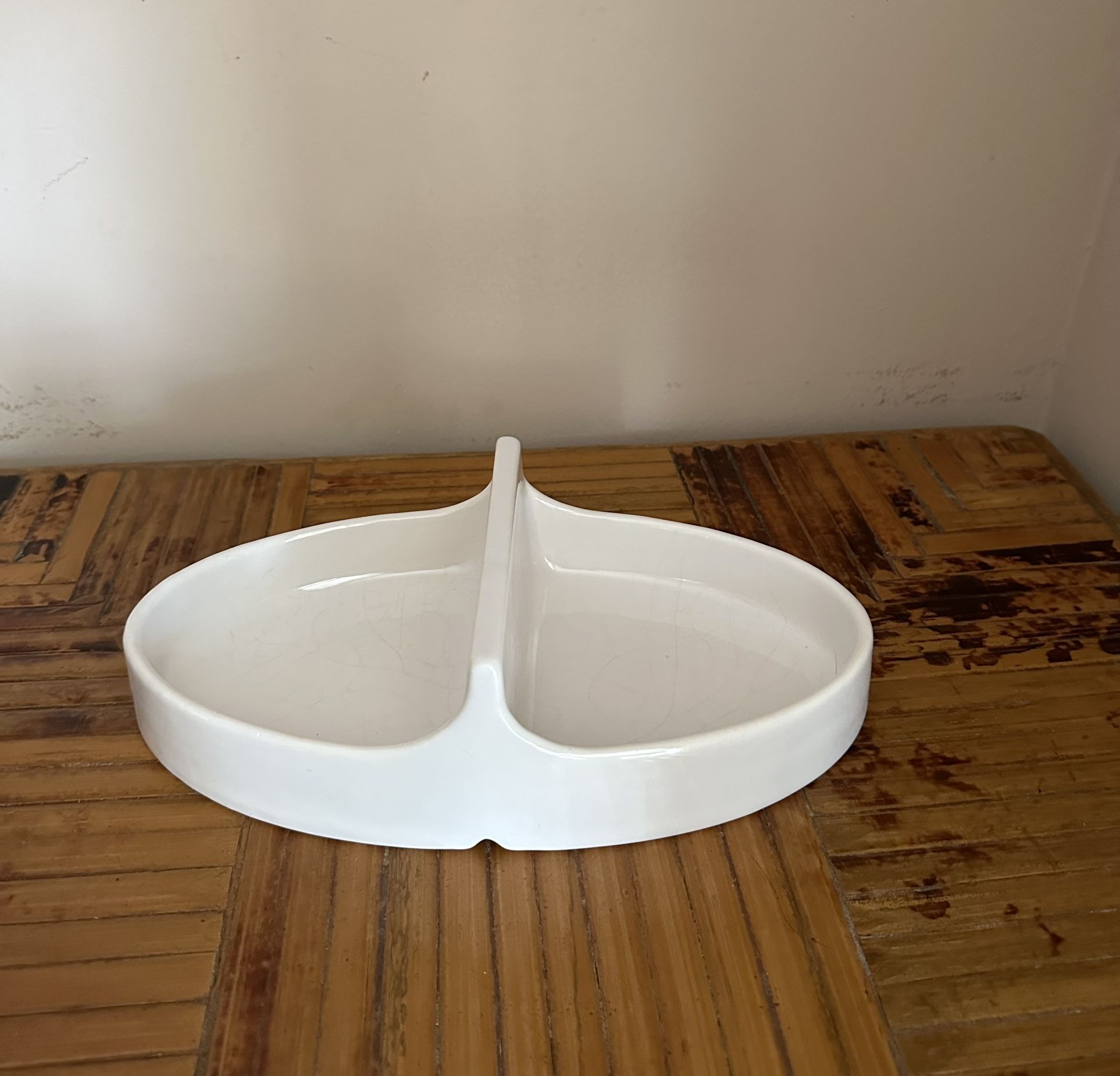 White Vintage Haeger Split Dish