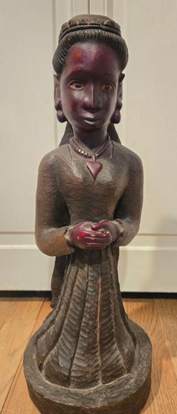 Wooden Carved Women “st. Felix” On Bottom