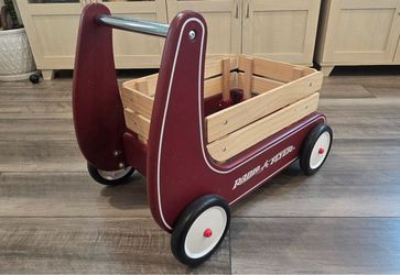 Radio Flyer Classic Walker Wagon - Toddler Push & Pull Toy with Wooden Stake Sides